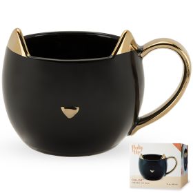 Chloe Black Cat Mug Pinky Up