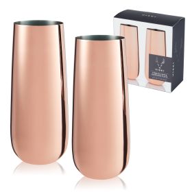 Summit Copper Champagne Flutes Viski (Set of 2)