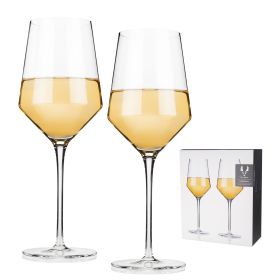 Raye Crystal Angled Chardonnay Glasses Viski (Set of 2)
