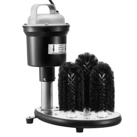 Electric Commercial Glass Washer, 5-Brush Bar Glass Cleaner, 1200 Cups/Hour Wine Glass Cleaning Machine, Bar Glass Washer for Champagne Glasses (Default: Default)