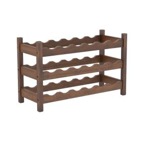 Freestanding Countertop Wine Bottle Organizer Rack (Color: Coffee, Type: Wine rack)